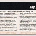 LACMTA (Metro) TAP (Transit Access Pass) RFID card (reverse side)